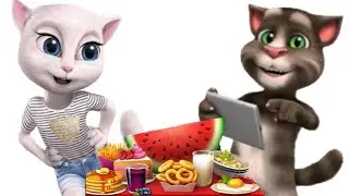 ASMR Talking My Tom Live Stream Food Reaction Funny Day Eating With Angela