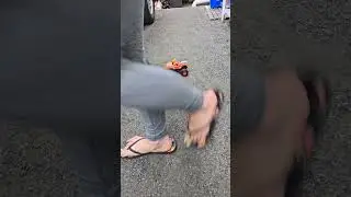 Sandals crush toy car #crushexperiment #asmrcrush #modelcarcrush #sandals #Pebbles