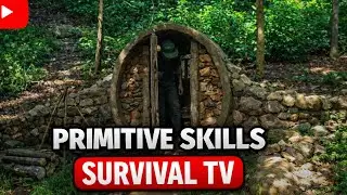 Primitive Underground Shelter in Tyre | Night Survival Skills | Primitive Skills Survival TV