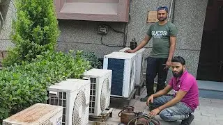 2.5 ton Blue star Split ac installation outdoor unit installation