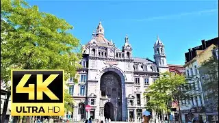 Walk from ANTWERP central station - Berchem station 🇧🇪- 4K 60FPS