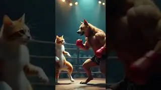 Epic Cat vs Dog Boxing Match 🥊🐱🐶 | Who Will Win? #cat #cute #cutecat #catshorts #funny #cartoon