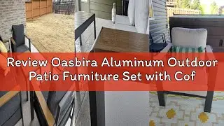Review Oasbira Aluminum Outdoor Patio Furniture Set with Coffee Table, 4 Piece Patio Conversation Se