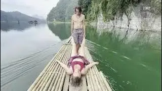Dynamic Thai Massage on a Bamboo Raft in the Kaho Sauk National Park, #thailand