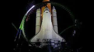 Venus GP (スペースワールド) off ride (vertical loop night view)