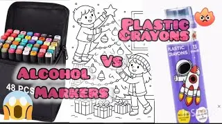 Alcohol Markers vs Camel Plastic Crayons | Color Test & Comparison & ComparisonWhich is Better?