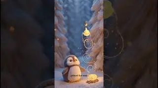 Penguin scared of magic🪄😱 #penguin #ai #cute