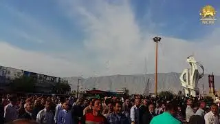 KAZERUN, Iran, Apr. 16, People protest against regime's decision to separate parts of the city
