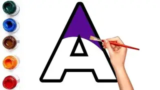 Let's Learn To Draw and Paint Alphabet Capital Letters A To Z For Kids Toddlers / Easy ABC Painting 