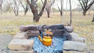 fire tea in nature🔥 making tea on fire in village style👌