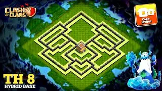 NEW STRONGEST ! TH 8 Base + Copylink 2024 Hybrid/Farming/Trophy Base - Clash of Clans
