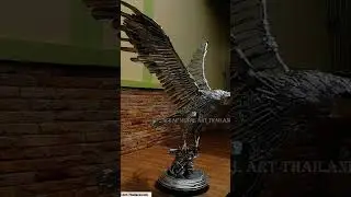 Welded iron eagle statue #welding #shortvideo