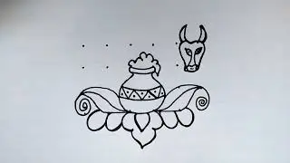 பொங்கல் கோலம் // OX drawing // bull drawing // Sankranti dots kolam // Thai pongal // mattu pongal