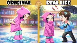 A Rainy Day Turns Awkward ☔ Mystery & Zoey | KPop Demon Hunters Animation | Original vs Plush Toys