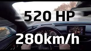 Audi S7 - 280 km/h. Monday afternoon cruise on German Authobahn.