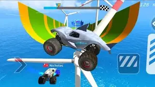 Racing stunt Driving show 👿 impossible monster truck mega ramp