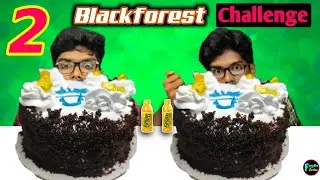 2 BLACKFOREST CAKE CHALLENGE | Twins eating Challenge | #Blackforestcake #Foodietwins