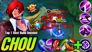 CHOU BEST BUILD 2023 FOR ONESHOT IN HIGH RANKED GAME!! | CHOU NEW META EMBLEM AND BUILD - MLBB
