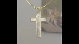1.6ct Moissanite Cross Necklace, Gold Cross Necklace, Silver Cross Necklace, Cross Pendant Jewelery