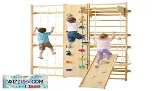 VEVOR Swedish Ladder Wall Gym 9 in 1 12 Level Solid Wood Gymnastic Stall Bars