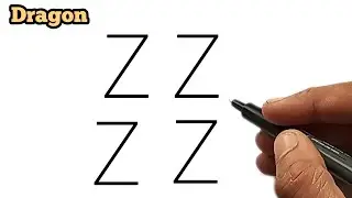 ZZZZ Letters to Draw a Dragon 🐉 | How to draw Dragon easy way 