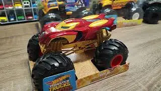 UNBOXING HOT WHEELS Monster trucks - Iron Man, Too S'cool bus, Mega Wrex and Diecast Recycling Truck