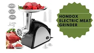 Homdox Electric Meat Grinder, 2000W Meat Mincer with 3 Grinding Plates and Sausage Stuffing Tubes