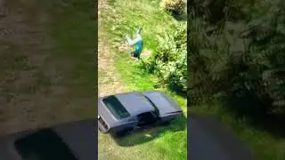 Sent NPC flying down hill by car hit in slow motion in GTA! 🤣 #shorts #gta #youtubeshorts #xbox