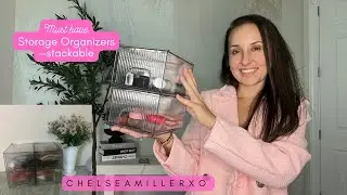 Makeup Organizer, Stackable Bathroom Organizers and Storage, Clear Cosmetic Storage Box For Vanity