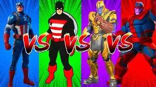 SUPERHERO COLOR DANCE CHALLENGE Captain America vs Red Captain America vs Thanos vs Red Thanos