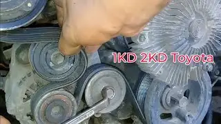🛻Toyota 1KD or 2KD Engine Drive Belt Size, Removal and Installation.🛻