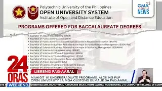Mahigit 10 undergraduate programs, alok ng PUP Open University sa mga...  | 24 Oras Weekend