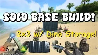 VERY COMPACT 3x3! | Solo PvP Base w/ Dino Storage & 3 Vaults! | Ark: Survival Evolved Base Build