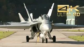(4K) 4 McDonnell Douglas F-18 C Hornet Swiss Air Force departure at Meiringen Air Base LSMM AXALP 22