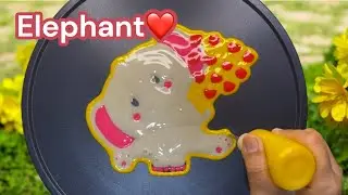 Valentine's Elephant Pancake Art - Cute drawings, Elehhant cartoon, Pancake@rainbowpancakeart