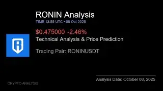 RONIN (RONINUSDT) Technical Analysis - Price Prediction & Buy or Sell October 08, 2025