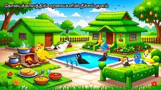 CROW'S SWIMMING POOL IN JUNGLE STORY /MORAL STORY IN TAMIL / VILLAGE BIRDS CARTOON