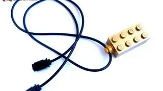 Golden Brick necklace handmade jewelry with Lego Parts