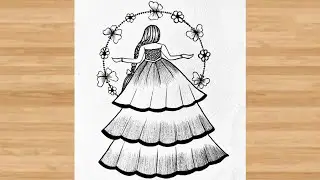 Beautiful Fairy Picture | Girl Drawing Easy | Fairy Doll Drawing Easy | Backside Girl Picture kai...