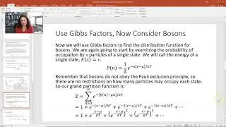 Intro to the distribution function for bosons and fermions