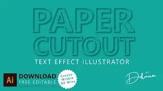 How to Create Paper Cutout Text Effect - Illustrator Tutorials  #Texteffect #Illustrator