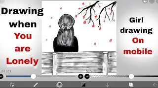 how to draw a lonely girl/ alone drawing