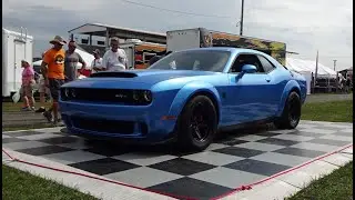 2018 Dodge Demon Challenger SRT in Blue & 840 HP Engine Sound on My Car Story with Lou Costabile