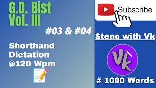 G.D. Bist Vol III ✍️ #stenowithvk #shorthanddictation