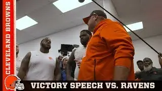 Freddie Kitchens Victory Speech After Victory Over Ravens | Cleveland Browns