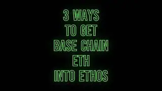 3 Ways to Move Base Chain ETH into Your Ethos Wallet