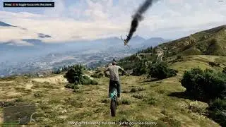 Grand Theft Auto V Airplane chase scene by Trevor on Motorcycle.