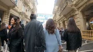 Azerbaijan Beautiful Girls and Handsome Boys in Nizami Street Baku - Azerbaijan 4k Walking video