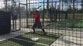90mph Batting Cages. Spring training 2015. Working on mechanics