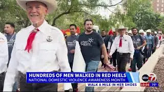 Men walk a mile in heels to raise awareness for domestic violence in El Paso